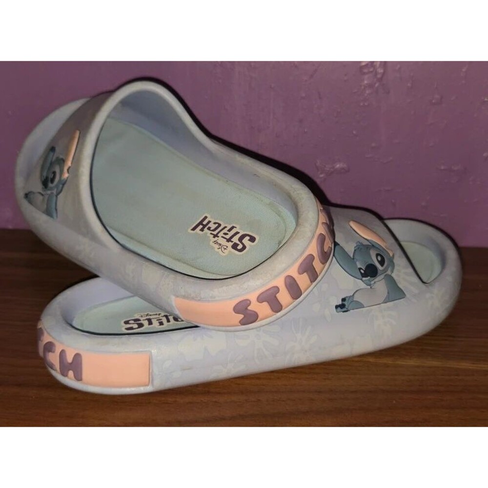 Lilo & Stitch Ground Up Platform Slides Sandal Blue Pink | Kids Size 4